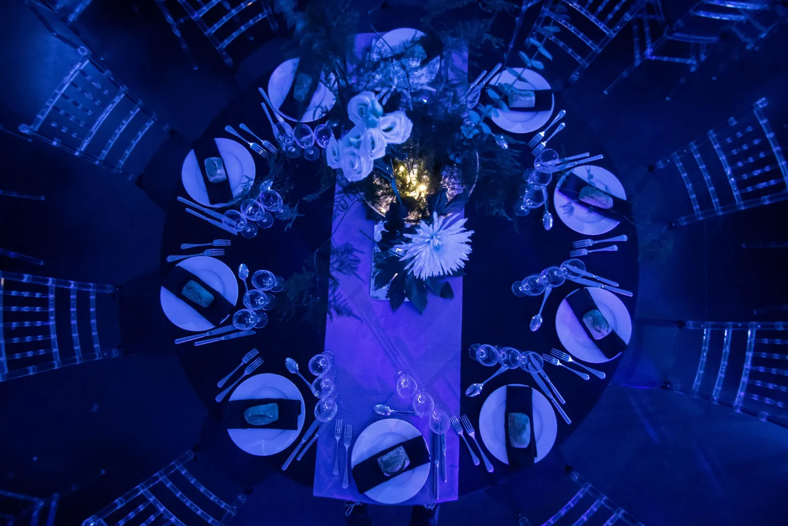 Table de gala décorée, art de la table, agence événementielle Moon